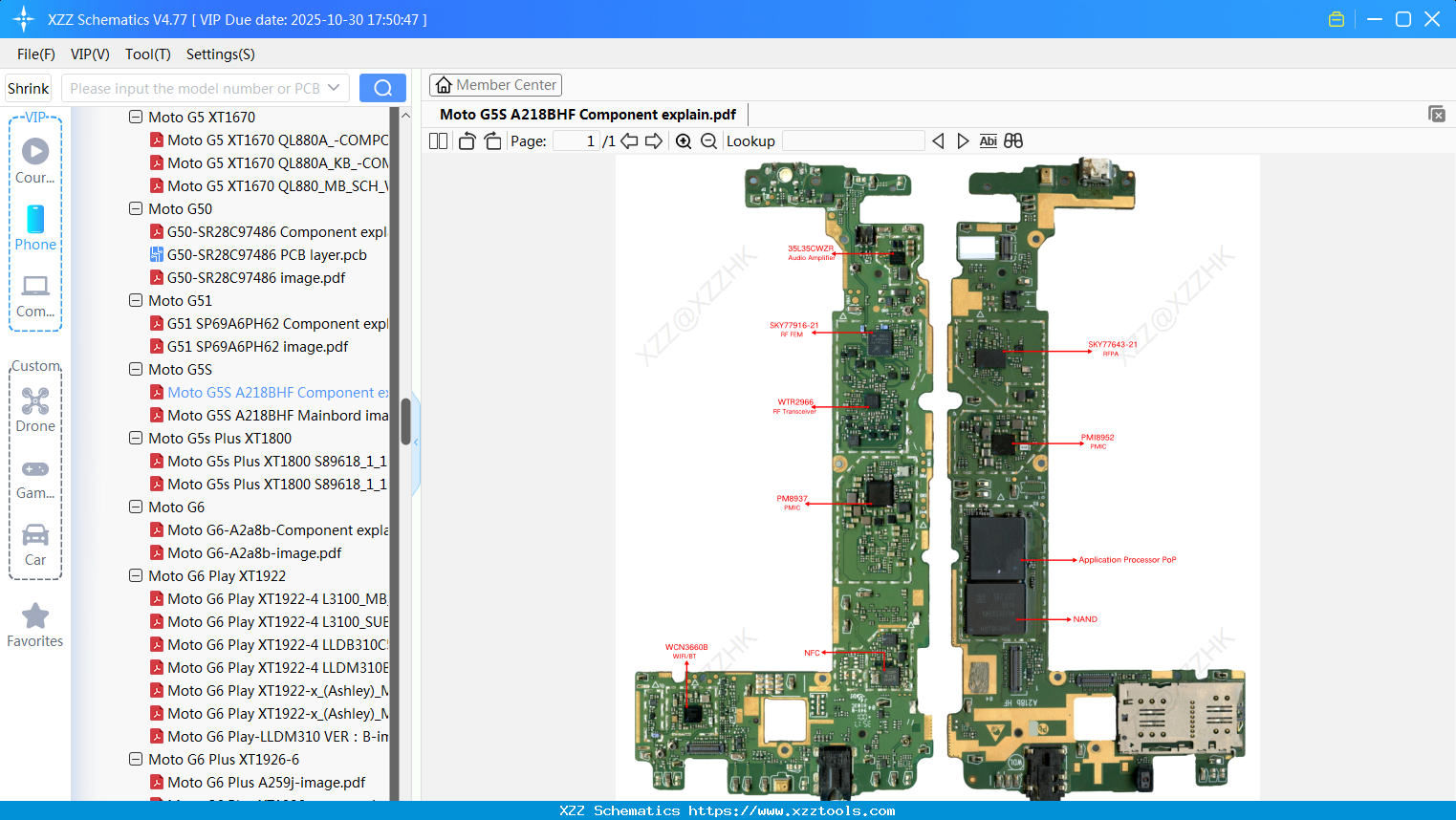 Motorola Moto G5S A218BHF Component Explain